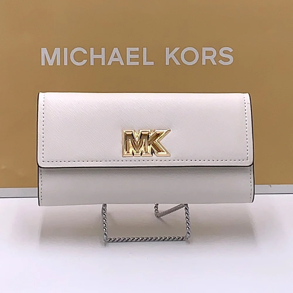 Brand New with Tag Michael Kors Large Mimi Bifold Wallet Color: Optic Wh…